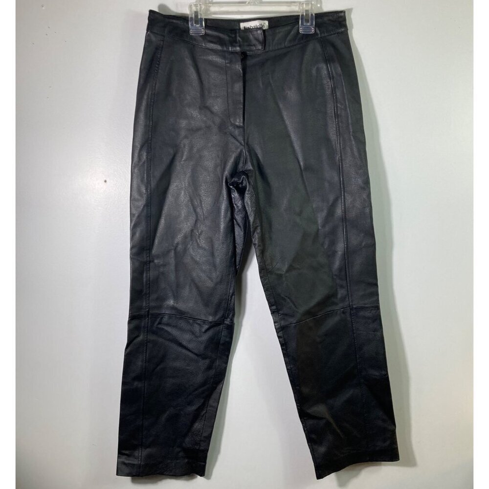 Womens‎ Bagatelle Vintage Leather Pants High Rise Lined Black Biker Moto 10P
